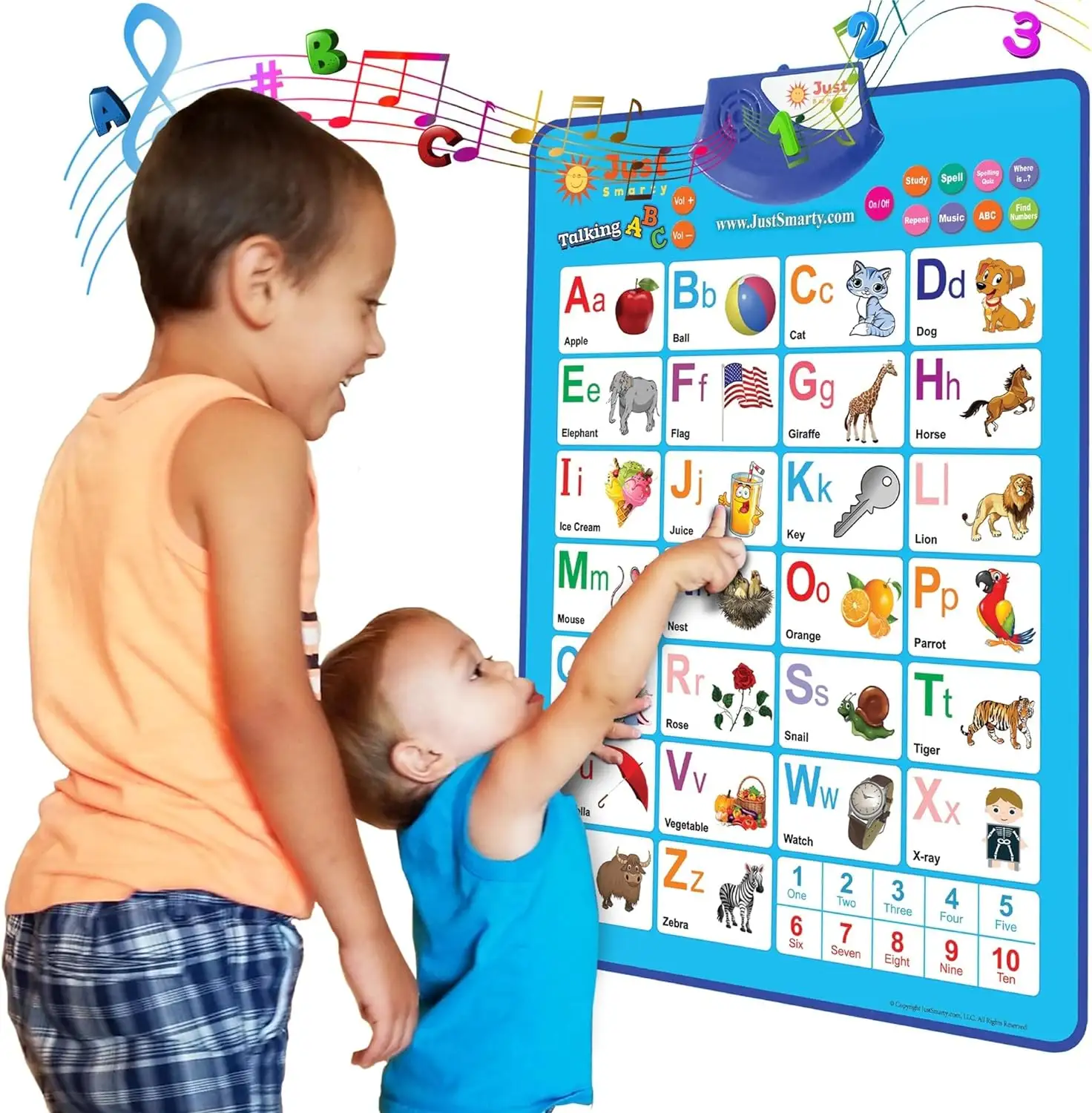 Venta caliente interactivo personalizado chico juguete educativo bilingüe alfabeto hablando cartel con inglés