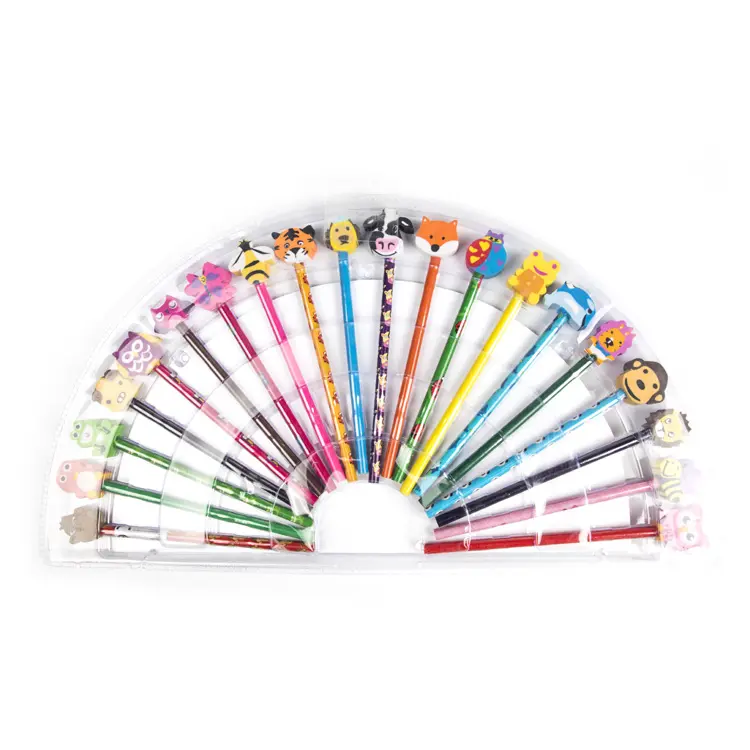 20 pcs Animal Shape Cute Eraser coloring Pencil Topper set Kid gift