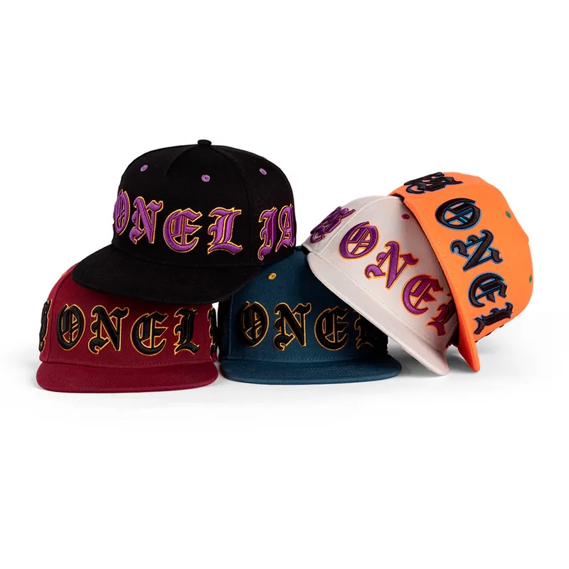 Oem Classic Hip Hop Flat bill 6 panel Gorras Custom Big Logo 3D embroidery Men Snapback Caps Hat in Bulk