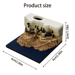 Tùy Chỉnh 3D Giấy Khắc Lâu Đài Điêu Khắc 3D <span class=keywords><strong>Notepad</strong></span> Cho Văn Phòng Trang Trí Nội Thất-Cá Nhân 3D Memo Pad Với Chủ Bút - Product Image 2