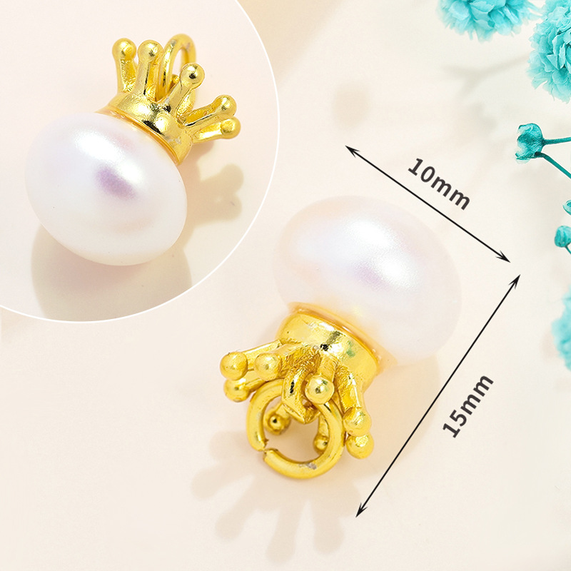 14.Pendentif couronne de perles, 10*15mm