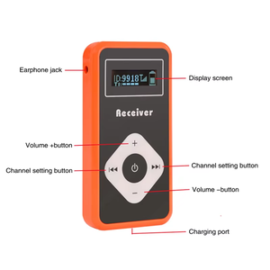 Nuova attrezzatura guida turistica portatile unidirezionale con un clic Mute lungo tipo di lavoro-c porta UHF 2025 del sistema di guida turistica Wireless - Product Image 4