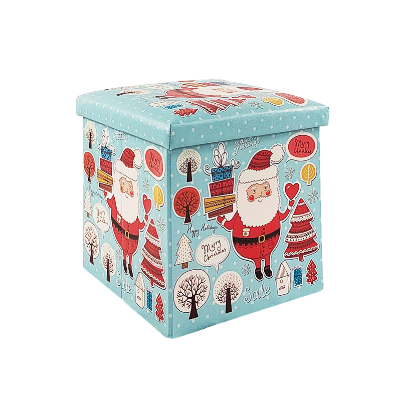 Christmas style leather storage ottoman and new pouf chair living room stool high quality ottoman