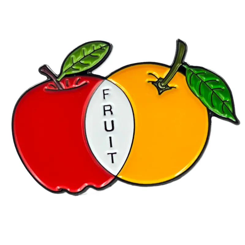 Custom fruit soft enamel pin badge Wholesale no minimum metal fruits lapel pin badge Metal name badge with pin and magnet