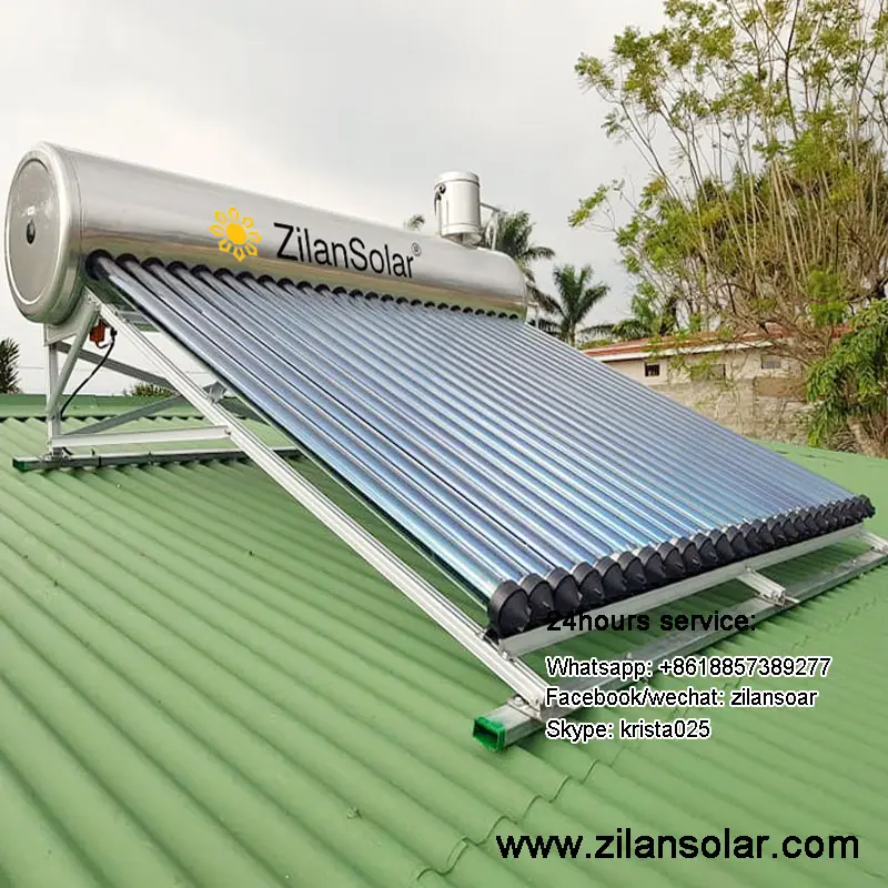 Aquecedor de água solar inox com tanque auxiliar