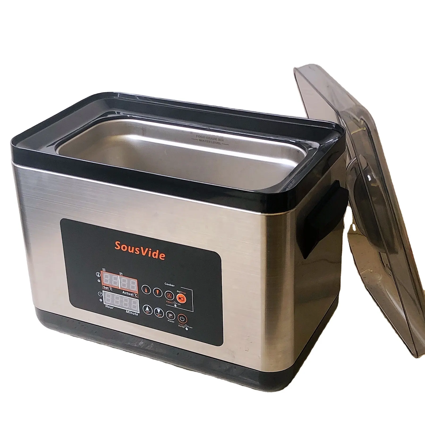 Tanque calefactable de acero inoxidable, conveniente para uso común, control preciso de temperatura, baño de agua, 6L Sous Vide, olla lenta