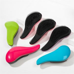 カールヘア用の新しいデザインのプラスチック帯電防止ヘアブラシ明るい色のもつれのない髪 - Product Image 1