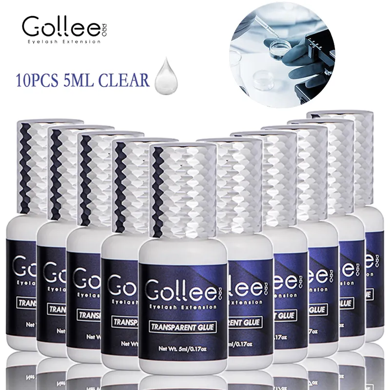 Gollee, прозрачный клей для ресниц, бровей, индивидуальная торговая марка, лучшее качество, прозрачный водонепроницаемый клей для наращивания ресниц