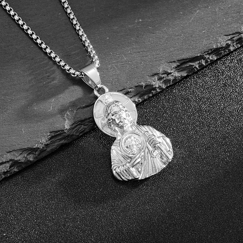 Pendentif simple couleur acier