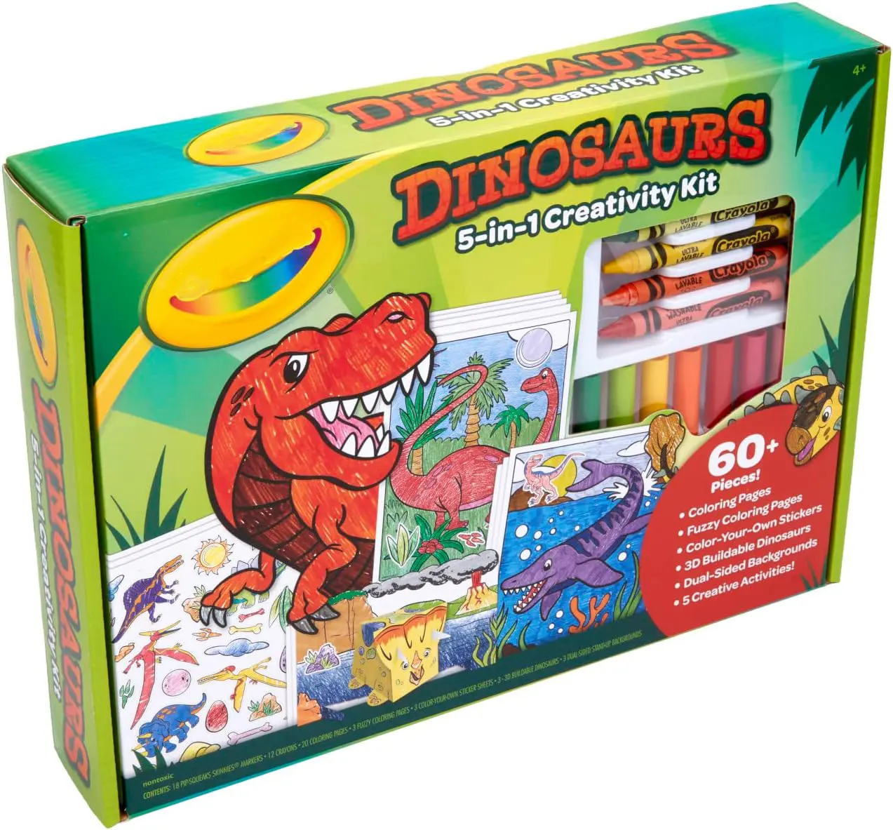 5-in-1 creativiyt kit Dinosaur theme Art Set crayon Kit with Markers Art Supplies for Kids