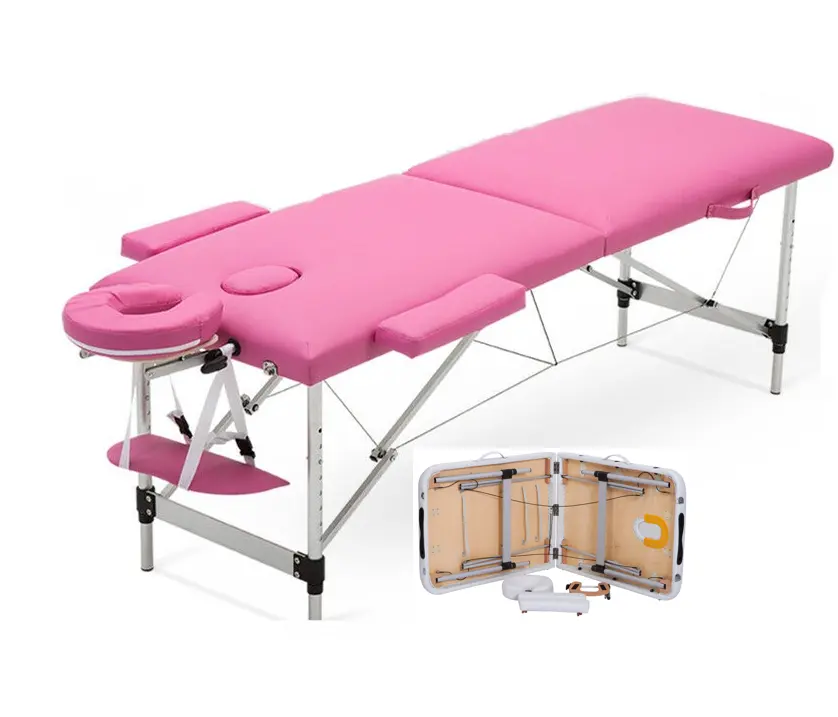 Cama de alumínio com cílios de mesa massageadora, cama de alumínio para salão de beleza e spa