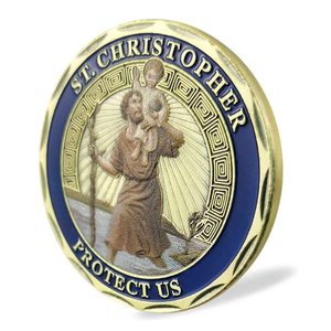 Fabrika özel sikke Patron aziz Travelers namaz hatıra parası St Christopher özelleştirilmiş meydan sikke - Product Image 2