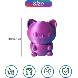 <span class=keywords><strong>2025</strong></span>定制新款彩色3D印花旋转猫玩具模型教育塑料减压玩具