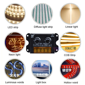 2CH * 15A PWM Dual color COB led strip controller 5V 12V 24V CCT manopola dimmer continuo single color light tape dimmer switch Iron - Product Image 5