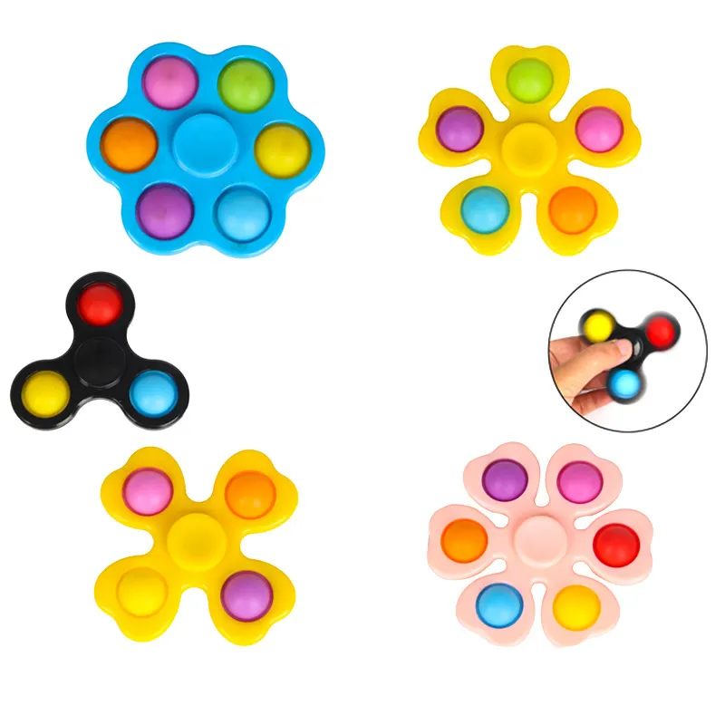 Nieuw Design Speelgoed Fidget Sensorisch Speelgoed Push Pop Bubble Vinger Spinner Eenvoudige Hand Schacht Pad Spinner