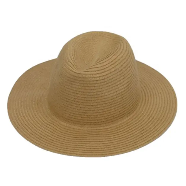 Cappelli di paglia da spiaggia da sole da estate di carta OEM 2024 all'ingrosso moda di lusso Unisex adulti carattere per donne da donna Fedora