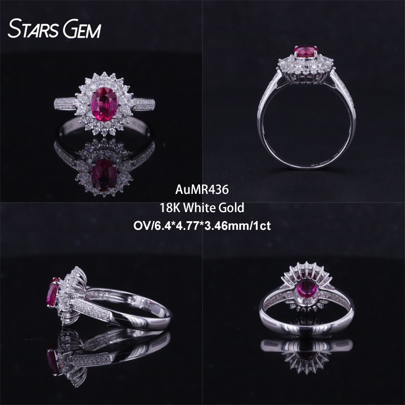 18K White Gold-AuMR436-HK15#/US6.75#