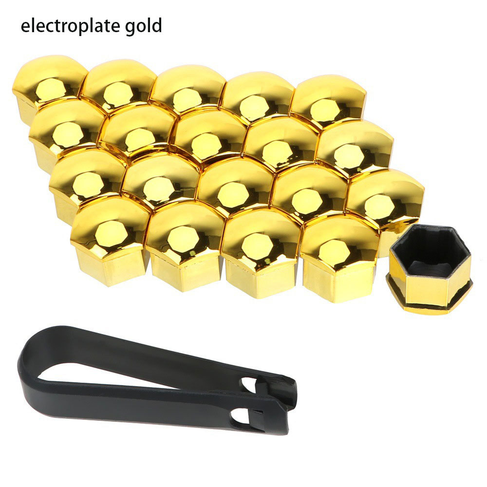 17mm 20 pièces plaqué or + pince