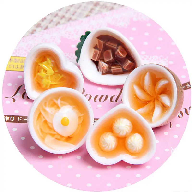 Free Shipping Delicious Food Simulated Noodles Dumplings Steamed Stuffed Bun Btewed Meat Cabochons Resin Embellishments