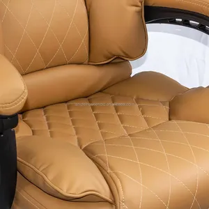 भारी शुल्क वाला बड़ा भूरे रंग के नकली चमड़े के कार्यकारी कार्यालय की कुर्सी - Product Image 3