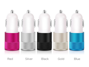 Logo özelleştirmek renkli alüminyum alaşım araba şarjı iki usb portu ile adaptif 5 v 2.1 bir hızlı şarj yeni promosyon - Product Image 3