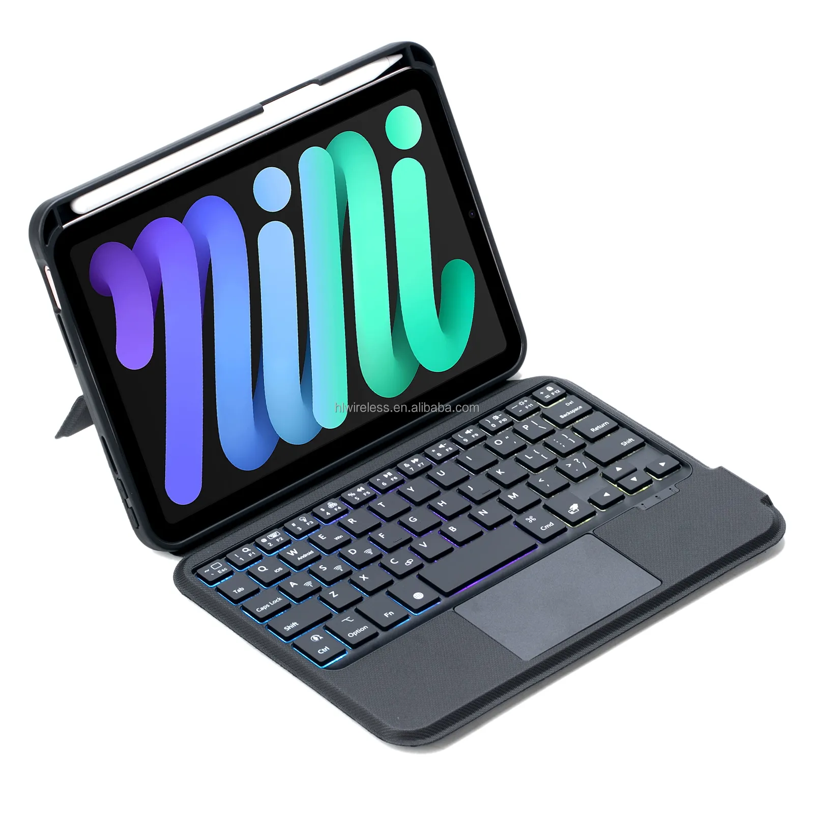 Drop Shipping per iPad Case Keyboard Mini 6 2021 Mini Split Keyboard RGB Wireless PU Leather Case Cover ABS