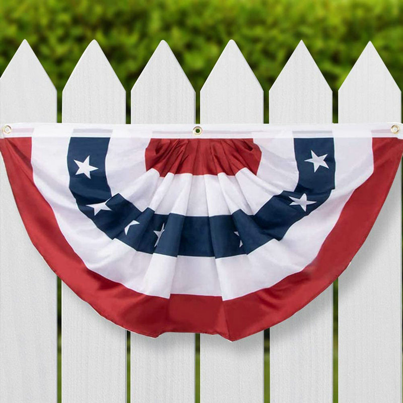 Drapeau éventail plissé imprimé USA