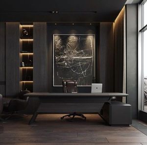 Escritorio de oficina clásico con cajón Rectangular, escritorio de ordenador moderno, material de superficie sólida - Product Image 1