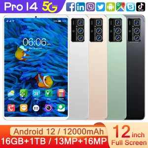 Pro 14 Tablet PC 12 pulgadas pantalla HD 2,5 Ghz Android Tablet Netbook Pad 12000mAH batería Android 12,0 16GB RAM 1TB ROM X30 10 Core - Product Image 3