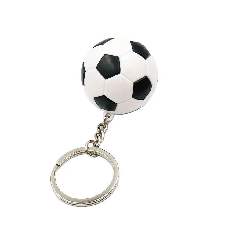 Equipo de fútbol de recuerdo de goma de plástico club de fútbol llavero 3D de silicona llavero