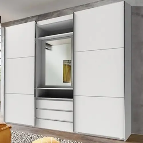 Porta deslizante personalizada armário casa usado muitas amassados coloridos quarto móveis branco armário guarda-roupas de madeira guarda-roupa