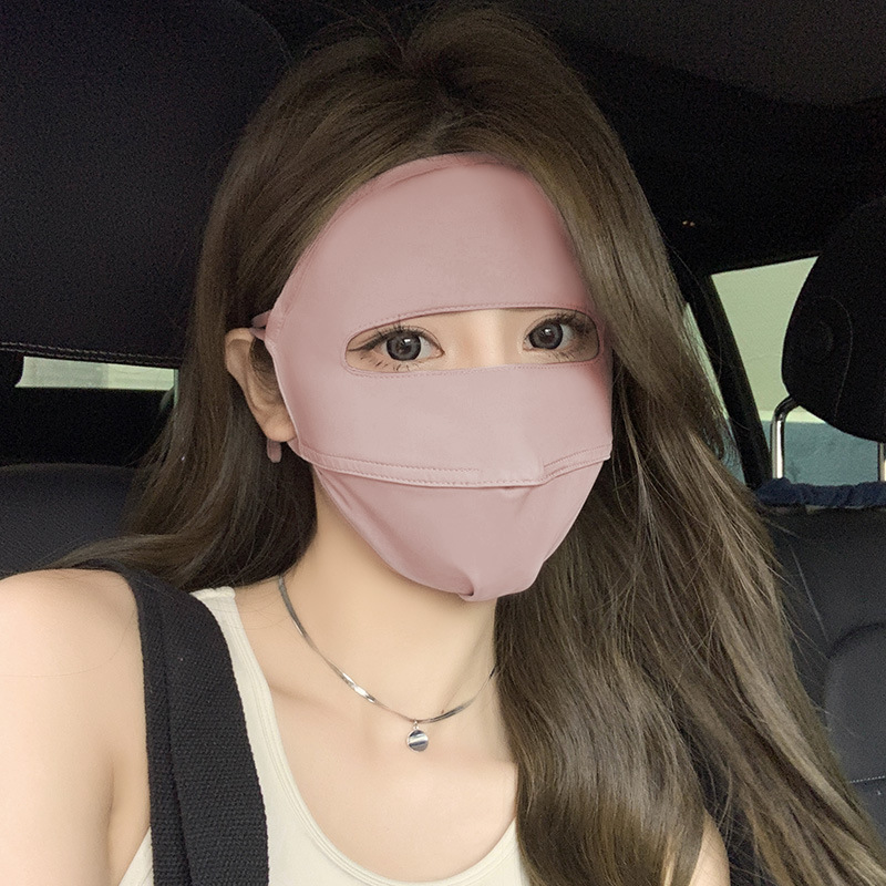Rosa, UPF50, estilo de costura integral para todo el rostro.
