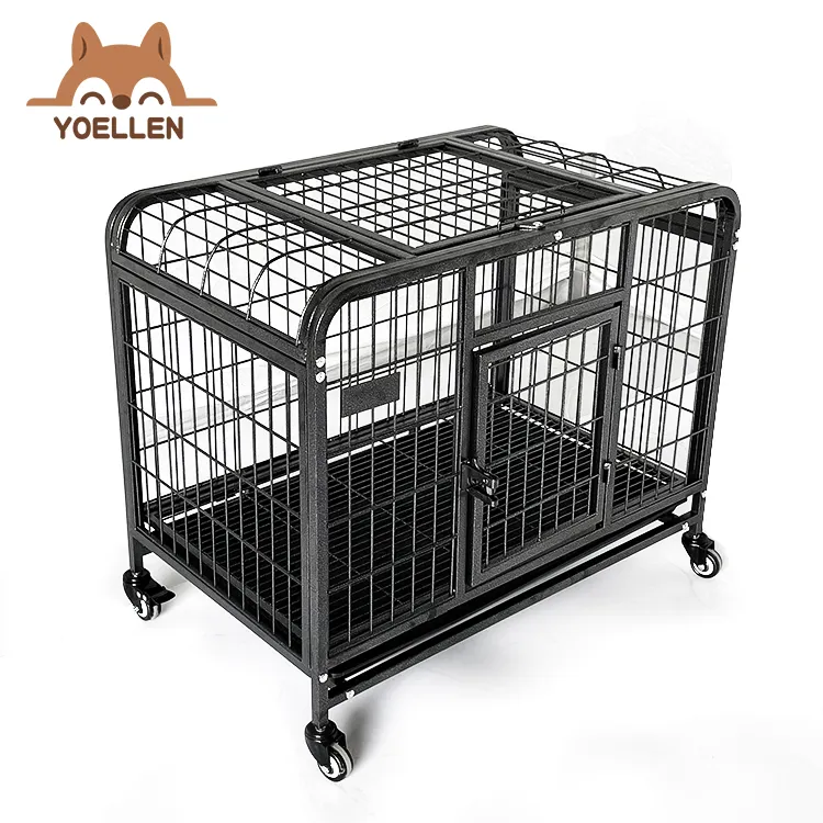 Wholesale Durable Foldable Two-Door Large Dog House Kennel Small Pet Wire Stainless Steel Dog Pet Cage For Sale