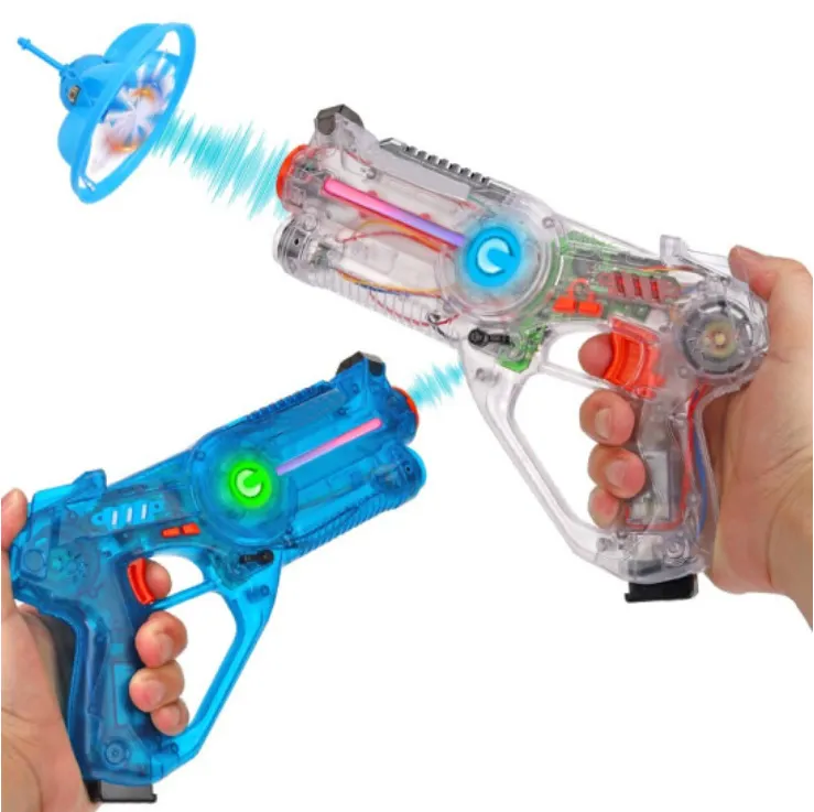 DWI Dowellin पारदर्शी Lazer खेल शूट खिलौना फ्लाई यूएफओ बिक्री के लिए लेजर बंदूकें टैग