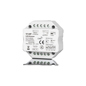 V1-H/P 12-48VDC 1-Channel 4 <strong>PWM</strong> Frequency LED <strong>Controller</strong> 2.4G RF Wireless Push Dimmer 8A Socket Dimmer - Product Image 1