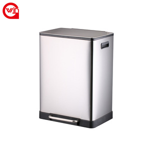 40L 60L otel odası çöp kovası <span class=keywords><strong>Metal</strong></span> atık kağıt çöp kovası dikdörtgen çöp kutusu banyo için - Product Image 2