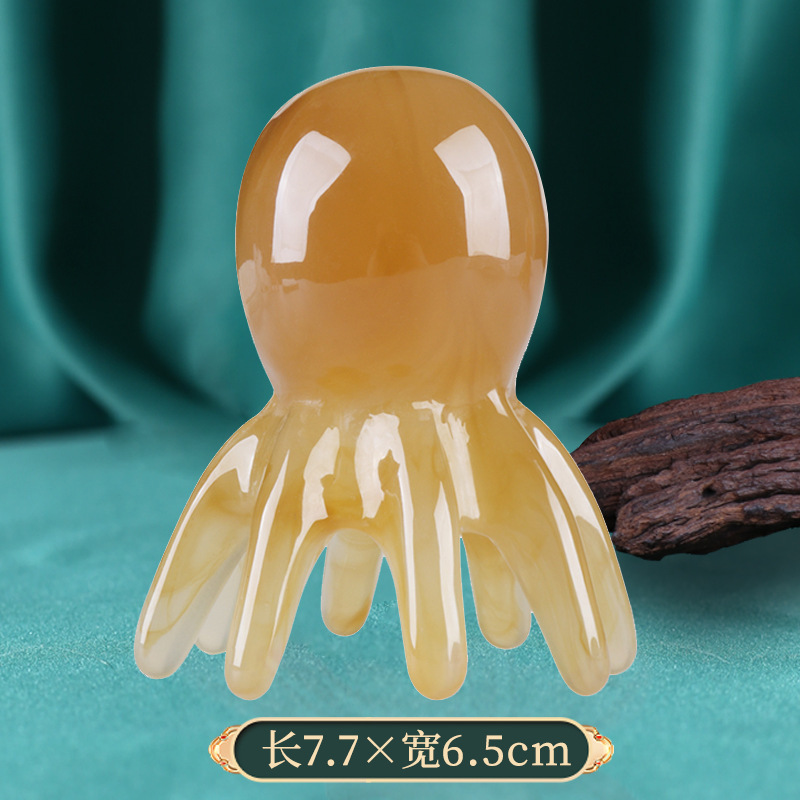 Poulpe-ambre/résine-62g