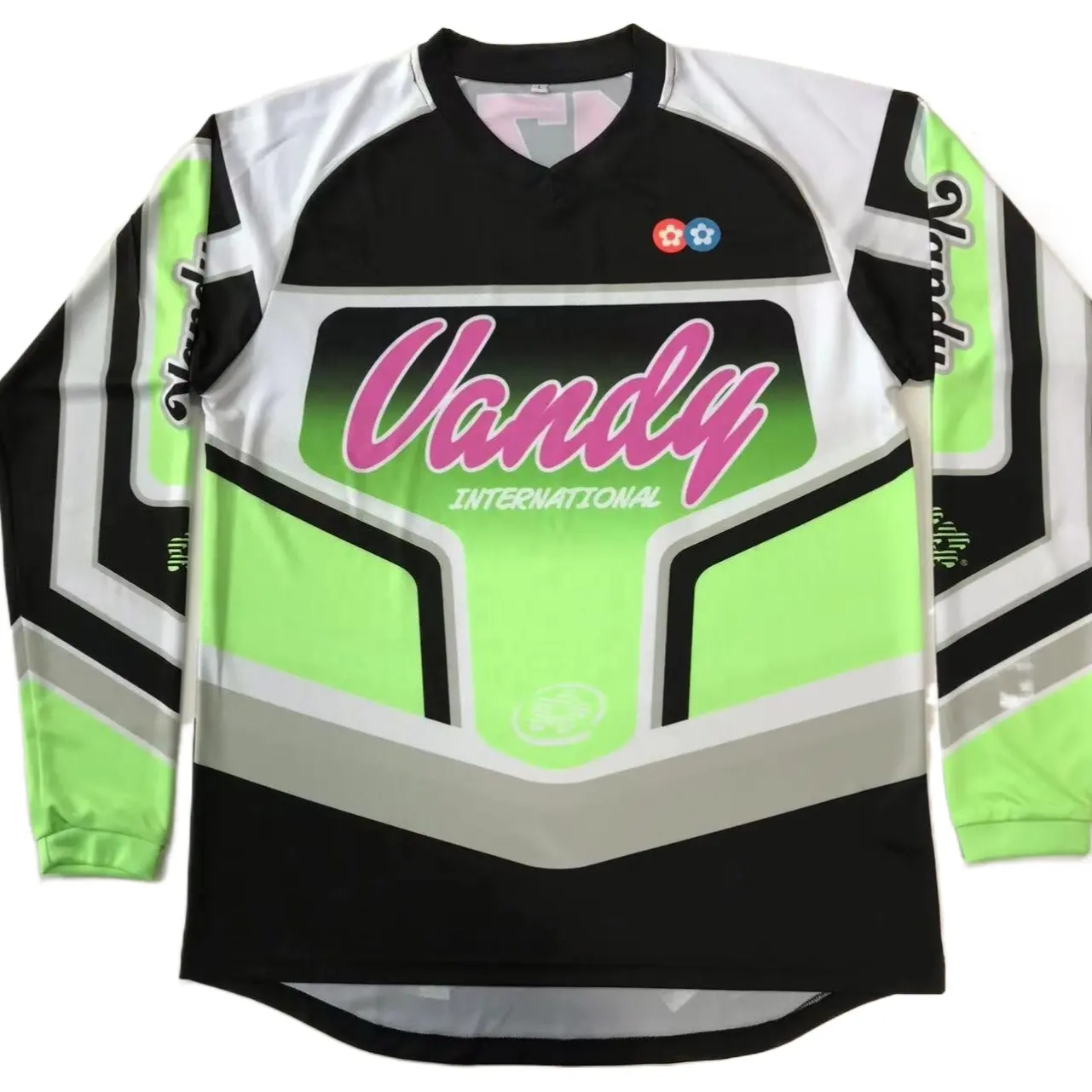 Camicie da moto a maniche lunghe in jersey da corsa bmx a colori ad alta visibilità con stampa digitale