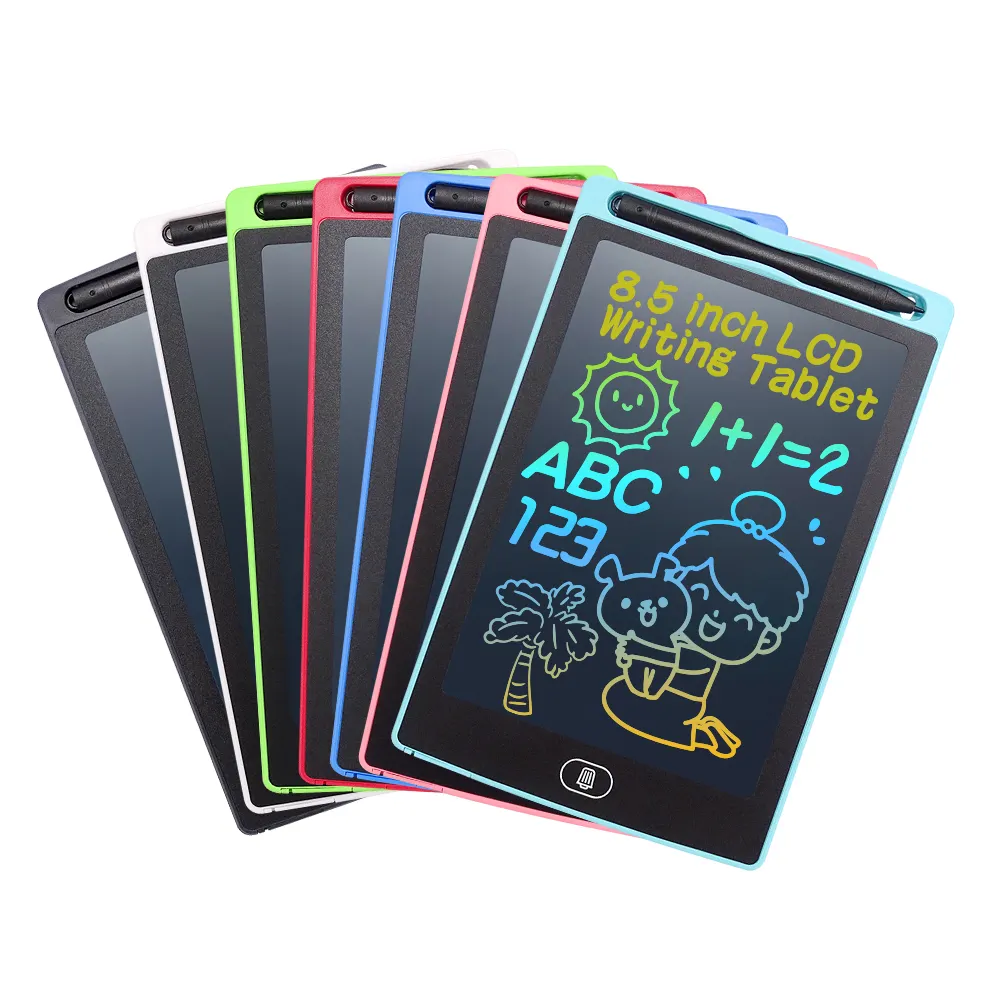 Tablette d'écriture pour enfants en gros 8.5 pouces tableau d'écriture électronique planche à dessin graphique LCD bloc-notes numériques multicolores