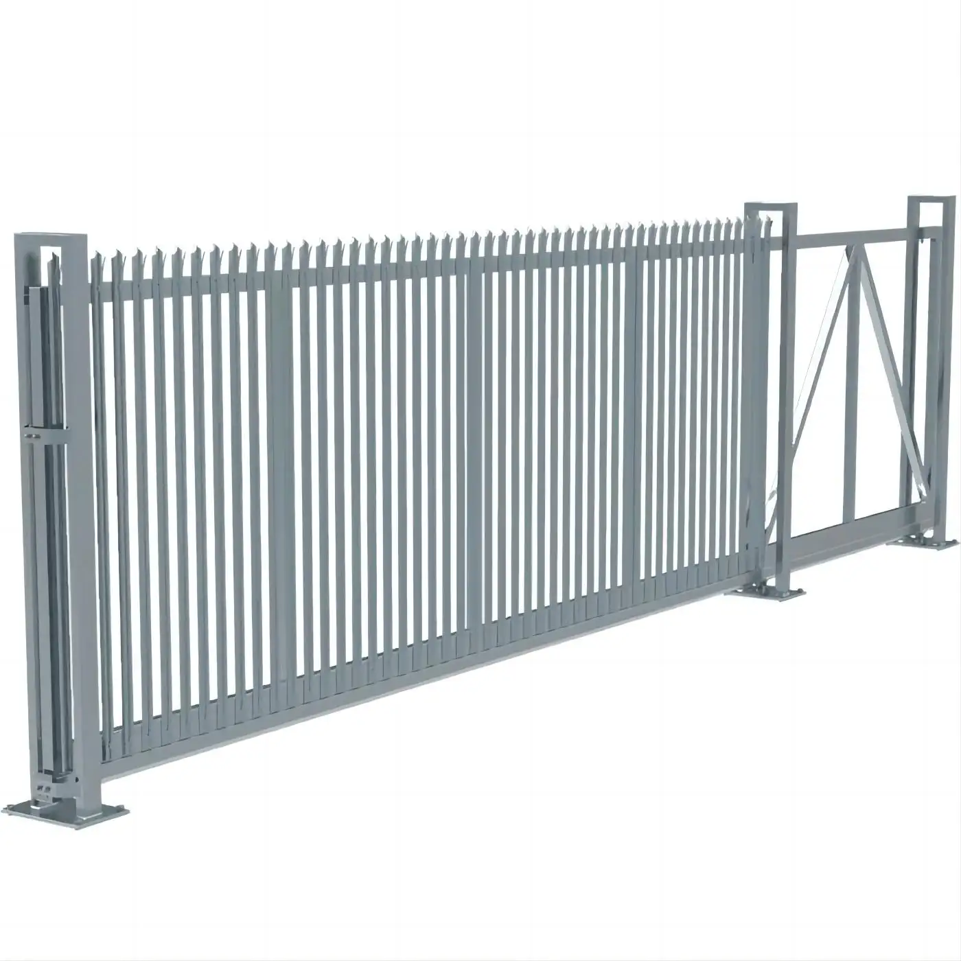 Recinzione orizzontale eco-riutilizzabile a tripla punta palizzata porta di sicurezza zincato Euro pannelli di recinzione cancello