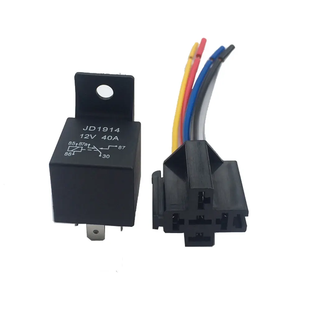 12V 24V 40a Ampère 5 Spdt Auto Auto Auto Auto Relais Met 5 Pins Socket 5 Draden Voor Gps Lamplicht Ventilator Airco