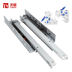 Hot Selling Style Einfach zu installierende versteckte 3D verstellbare Soft Close Büromöbel Schubladen führung Rebound 3-fach Schubladen führungen - Product Image 1