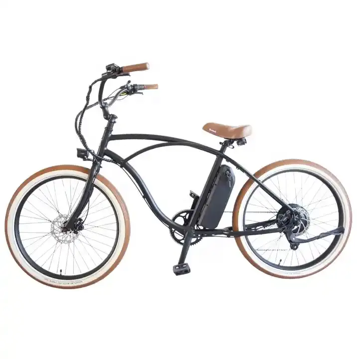 Bicicleta elétrica vintage de 26 polegadas Bicicleta elétrica urbana 48V 500W Bicicleta elétrica Ebike Bicicleta elétrica de praia Cruiser