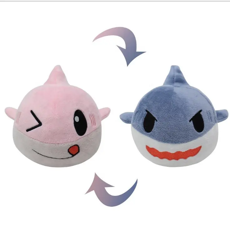 Poupée en peluche de requin réversible de 13cm, disponible en gros