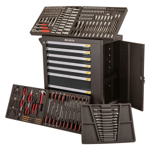 KINBOX Tools 232 pcs库存工具箱滚轮柜箱钢制可锁定工具柜 - Product Image 1