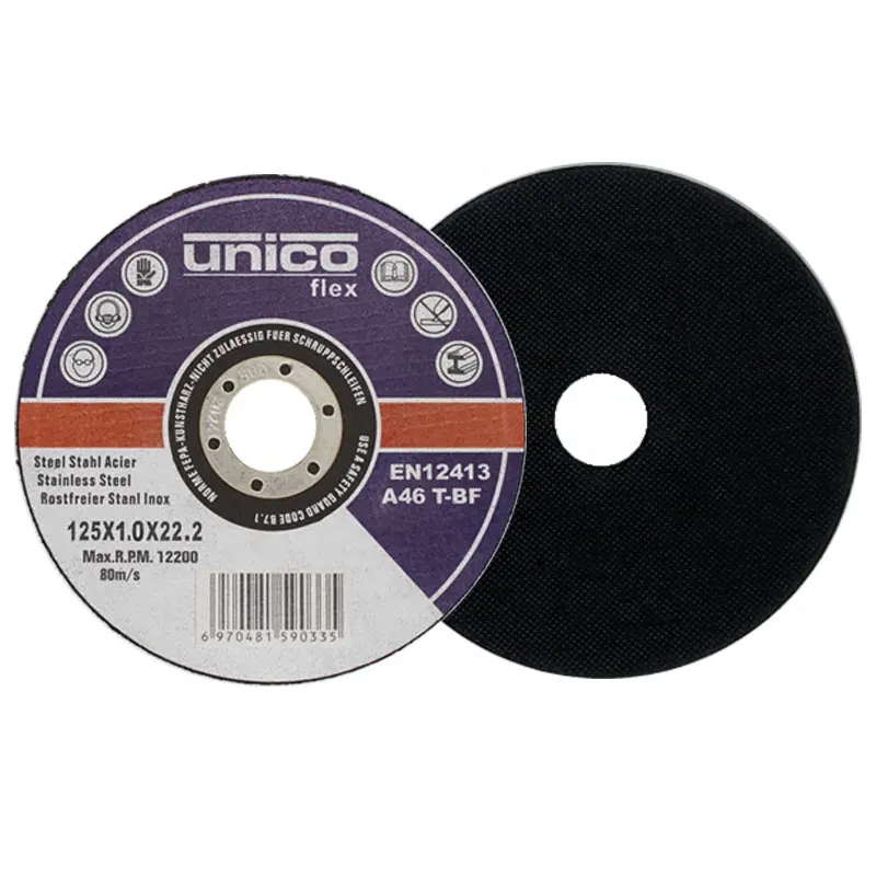 UNICO 125x1.0mm Ferramentas Abrasivas Planas Disco De Corte Alumínio Aço Inoxidável Disco