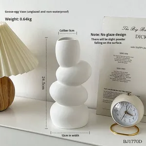 Hiện đại Scandinavian đơn giản sang trọng có thể truy cập hiện đại Gốm sứ Bình morandi màu sắc cho hoa - Product Image 3