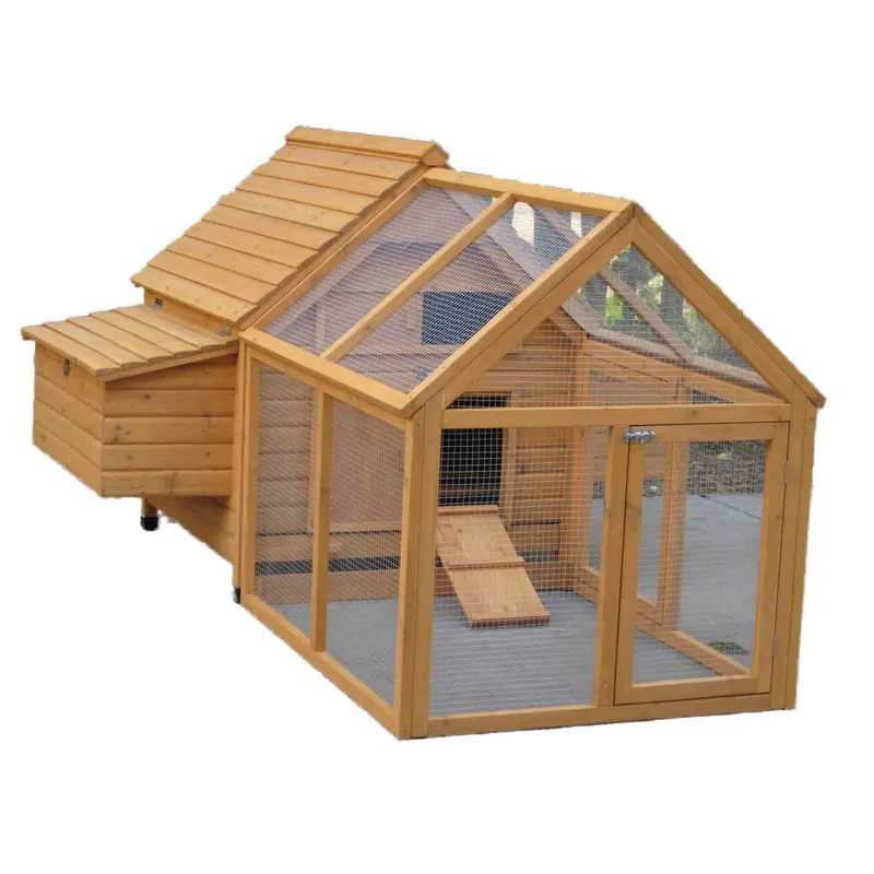 Gran oferta, gallineros de techo impermeables para exteriores, abeto de madera de gran tamaño, jaula de madera sostenible para mascotas, Casa con caja nido