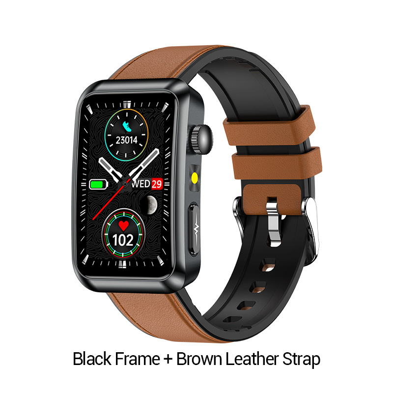 Cadre noir + bracelet en cuir marron