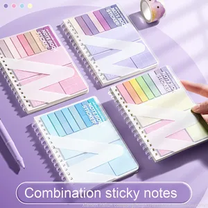 Cuaderno de estudiante multiusos de color macarrón, notas adhesivas de expansión de hojas sueltas, Bloc de notas de combinación múltiple - Product Image 2